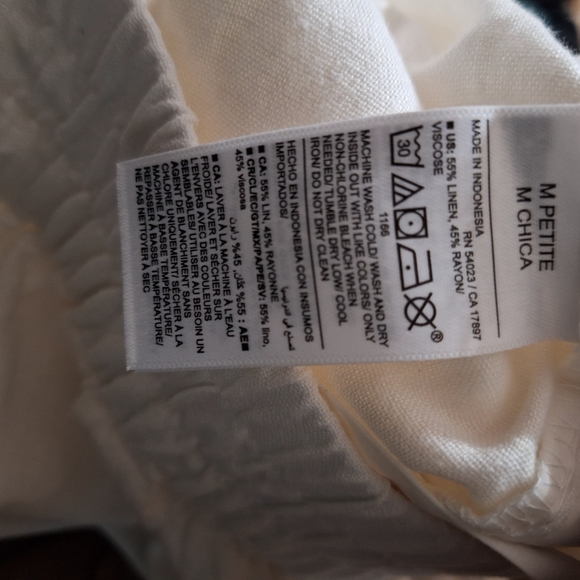 OLD NAVY Linen Blend High Rise Wide Leg Off White NWT Pants SZ MP - Picture 13 of 13